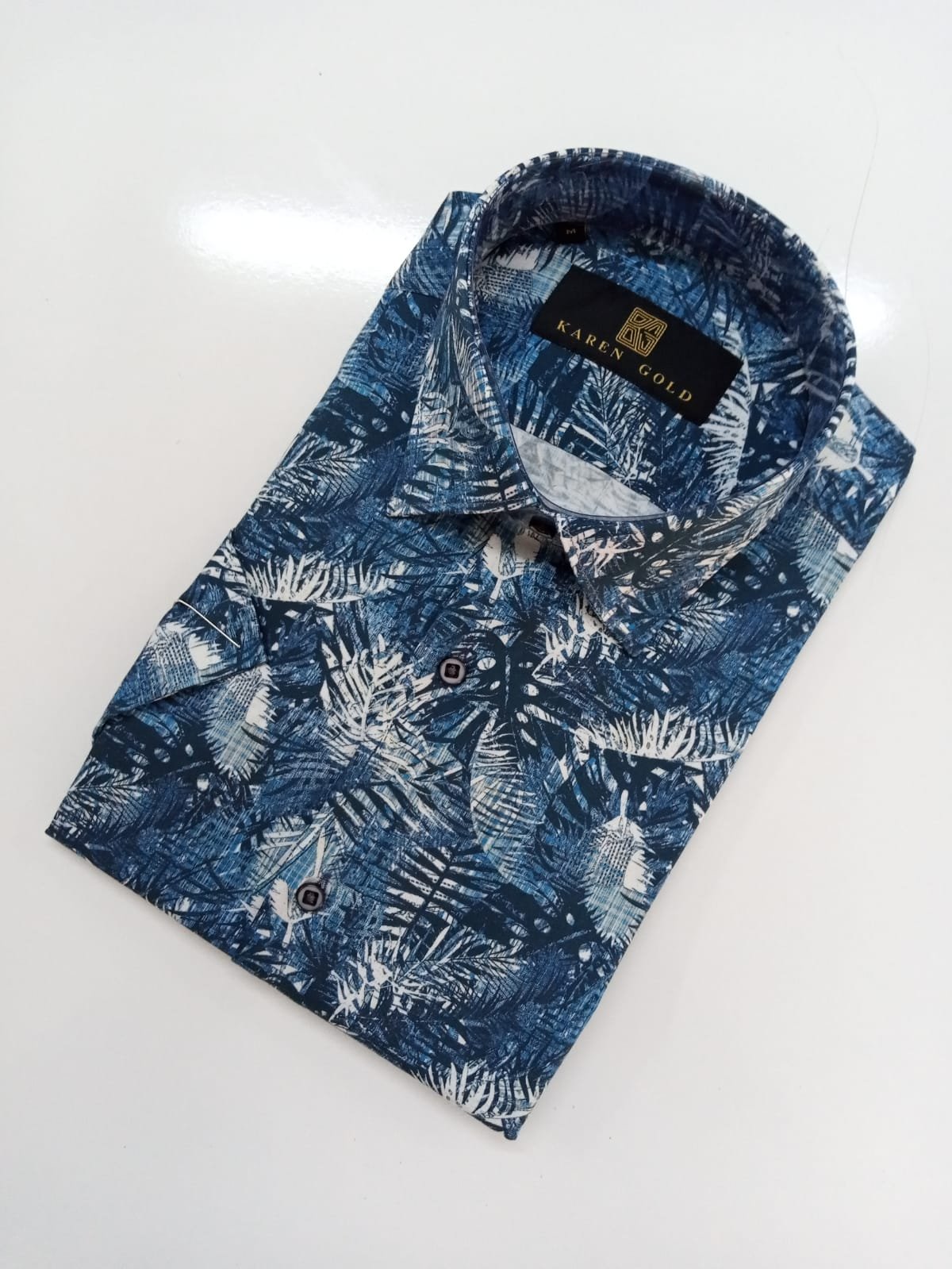 Tropical Palm Print Short Sleeve Shirt